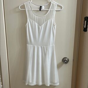 H&M Ivory Sleeveless Dress with Mesh Detail